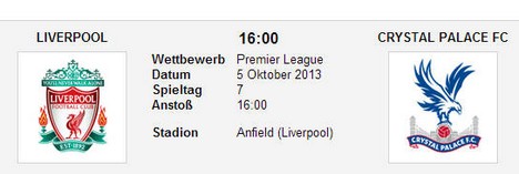 Quoten Liverpool Crystal Palace
