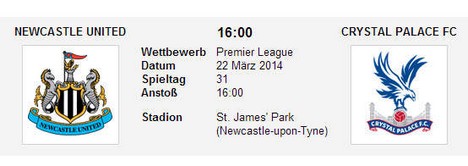 Wettquoten Newcastle Crystal Palace