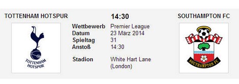 Wettquoten Tottenham Southampton