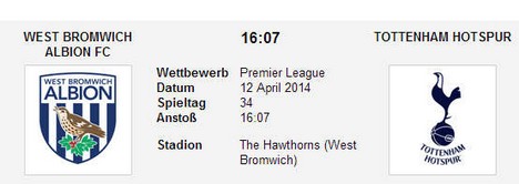 Wettquoten WBA Tottenham