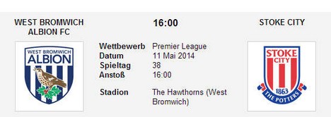 Wettquoten West Brom Stoke
