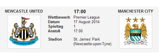 Wett Tipp Newcastle Man City