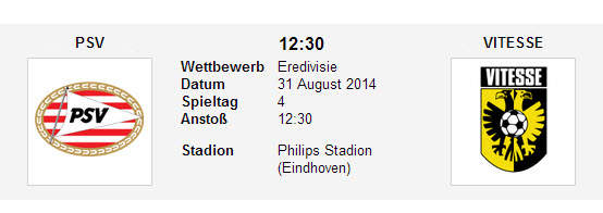 Wett Tipp PSV Vitesse