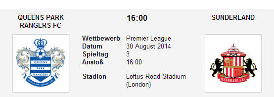 Wett Tipp QPR Sunderland