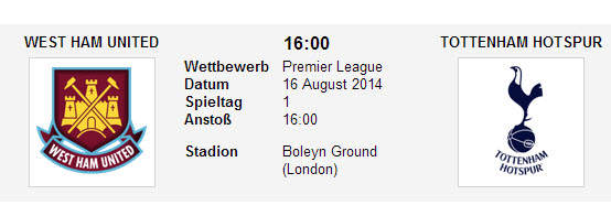 WettEN tipp West Ham Tottenham