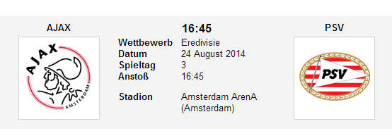 Wetten Tipp Ajax PSV