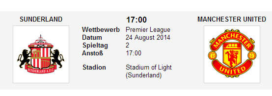 Wetten Tipp Sunderland Man utd