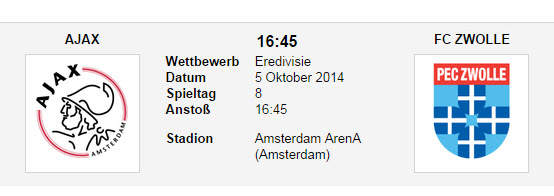 Wett Tipp Ajax Zwolle