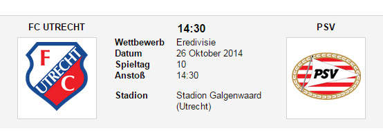 Wett Tipp Utrecht PSV