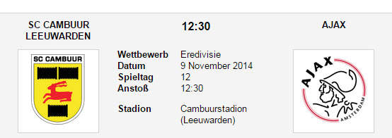 Wett Tipp Cambuur Ajax