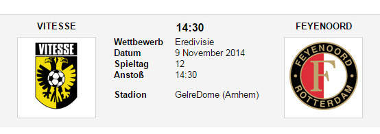 Wett Tipp Vitesse Feyenoord