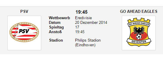 Wett TipP PSV Go Ahead Eagles