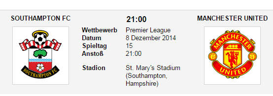 Wettquoten Southampton Man Utd