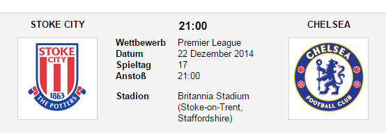 Wett Tipp Stoke Chelsea