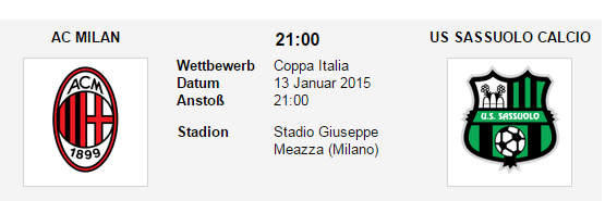 Wett Tipp Milan Sassuolo