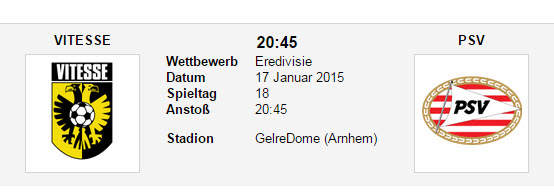 Wett Tipp Vitesse PSV