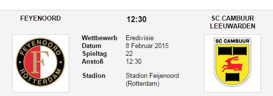 Wett Tipp Feyenoord Cambuur