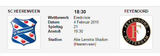 Wett Tipp Heerenveen Feyenoord