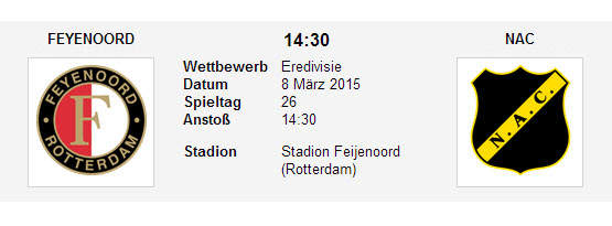 Wett Tipp Feyenoord NAC Breda