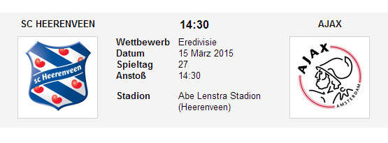 Wett Tipp Heerenveen Ajax