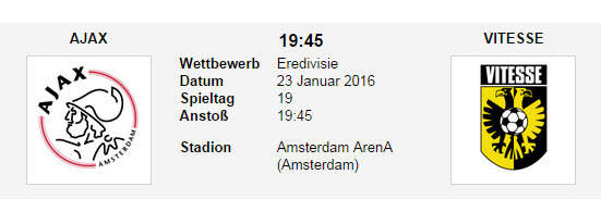 Wett Tipp Ajax Vitesse