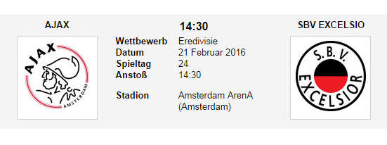 Wett Tipp Ajax Excelsior