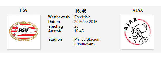 Wett Tipp PSV Ajax