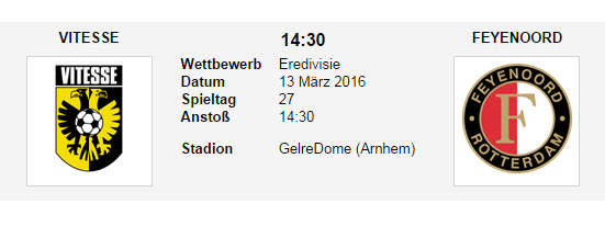 Wett Tipp Vitesse Feyenoord