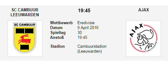 WEtt Tipp Cambuur Ajax