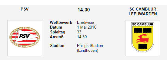 Wett Tipp PSV Cambuur