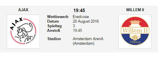 Wett Tipp Ajax Willem II