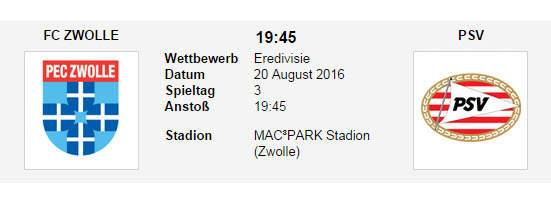 Wett Tipp Zwolle PSV