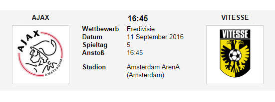 Wett Tipp Ajax Vitesse