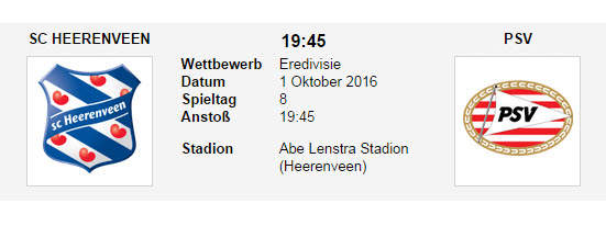 Wett Tipp Heerenveen PSV
