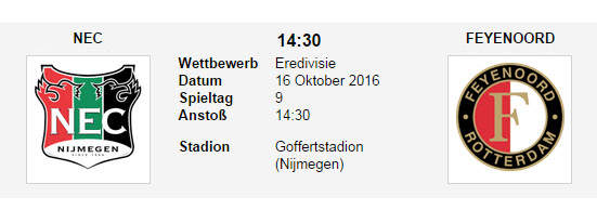 Wett Tipp NEC Feyenoord