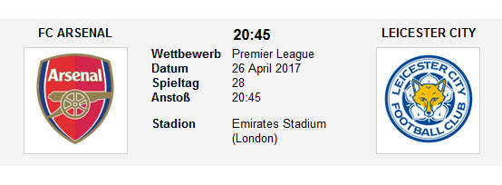 Wett Tipp Arsenal Leicester