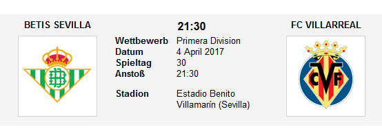 Wett Tipp Betis Villarreal