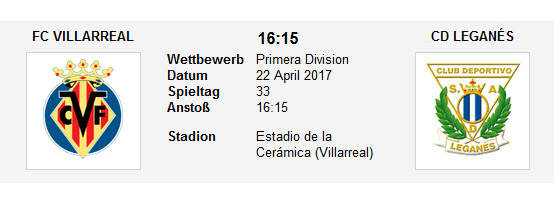 Wett Tipp Villarreal Leganes
