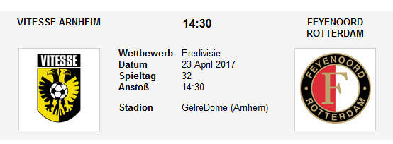 Wett Tipp Vitesse Feyenoord