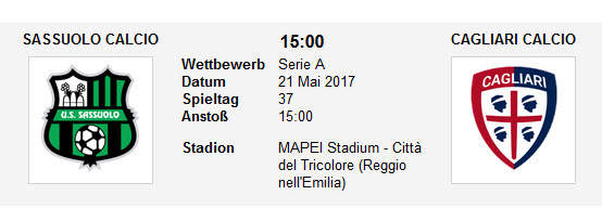 Wett Tipp Sassuolo Cagliari