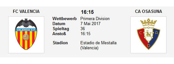 Wett Tipp Valencia Osasuna