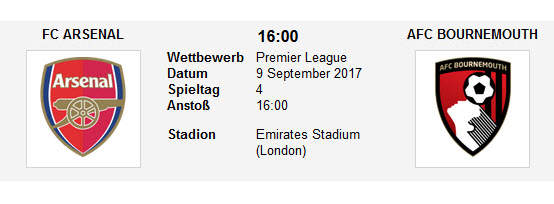 Wett Tipp Arsenal Bournemouth