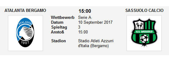 Wett Tipp Atalanta Sassuolo