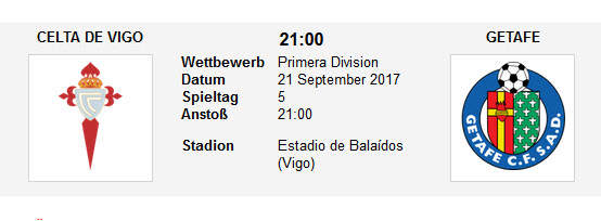 Wett Tipp Celta Vigo Getafe