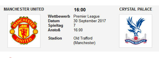 Wett Tipp Man Utd Crystal Palace