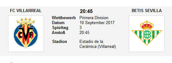 Wett Tipp Villarreal Betis