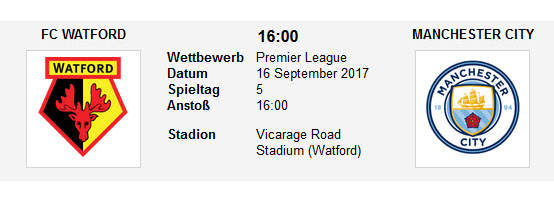 Wett Tipp Watford Man City
