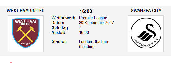 Wett Tipp West Ham Swansea
