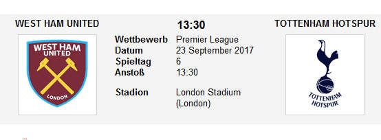 Wett Tipp West Ham Tottenham