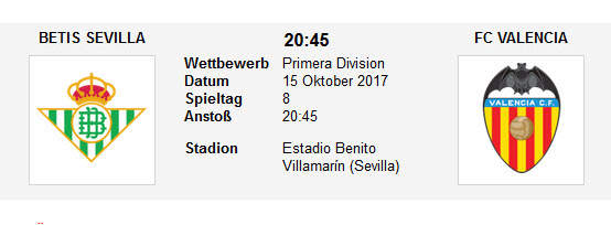 Wett Tipp Betis Valencia